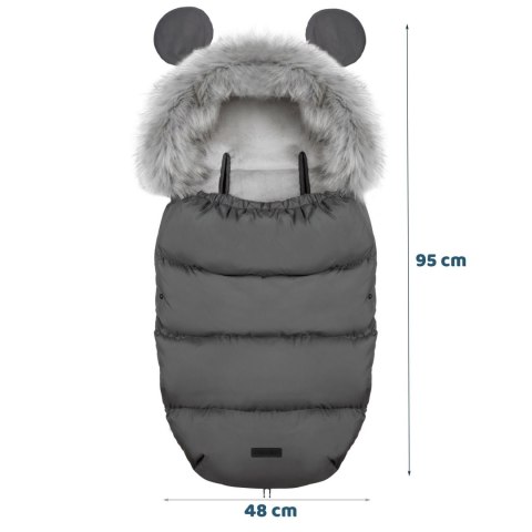 Ciepły wodoodporny śpiworek Elmi do wózka i sanek - ciemnoszary