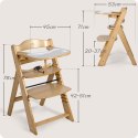Drewniane krzesełko do karmienia Nelo Nukido regulowane z tacką 6m+