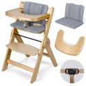Drewniane krzesełko do karmienia Nelo Nukido regulowane z tacką 6m+