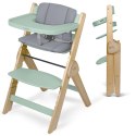 Drewniane krzesełko do karmienia Timo Nukido składane regulowane - miętowe