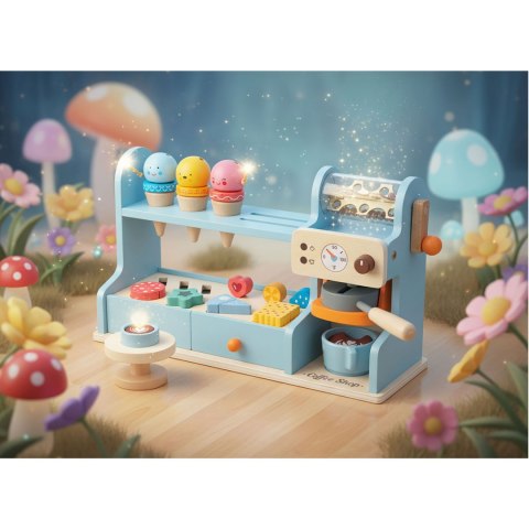 Drewniana kawiarnia lodziarnia NK880 Nukido zestaw do zabawy 3+