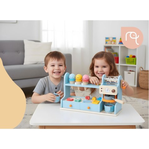 Drewniana kawiarnia lodziarnia NK880 Nukido zestaw do zabawy 3+