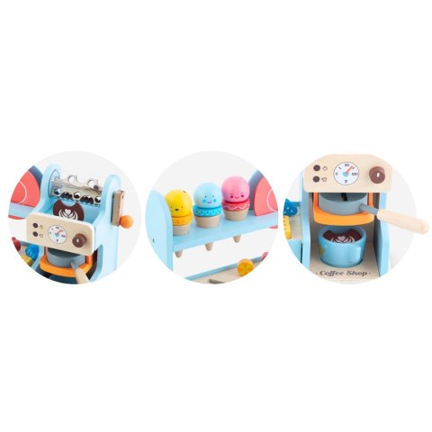 Drewniana kawiarnia lodziarnia NK880 Nukido zestaw do zabawy 3+