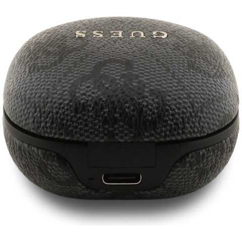 Guess 4G Classic Metal Logo - Słuchawki Bluetooth TWS ENC + etui ładujące (czarny)