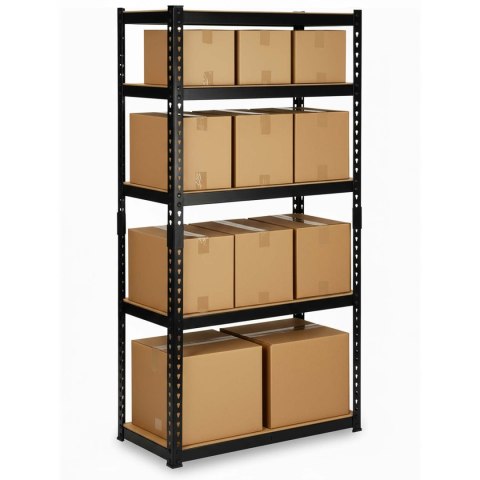Regał metalowy magazynowy 183 x 90 x 40 cm Humberg HR-853 czarny