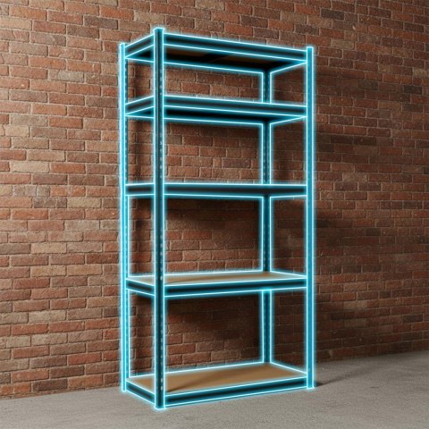 Regał metalowy magazynowy 183 x 90 x 40 cm Humberg HR-853 czarny