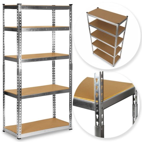 Regał metalowy magazynowy 183 x 90 x 40 cm Humberg HR-853 srebrny