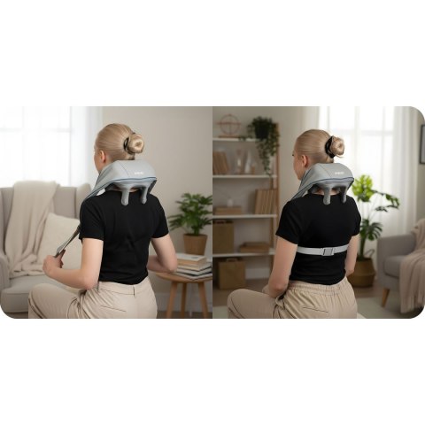 Masażer do pleców szyi karku shiatsu 3 tryby ogrzewanie bezprzewodowy Neo-Sport NS-505