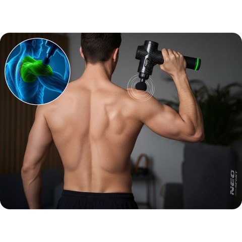 Pistolet do masażu ciała masażer 9 nakładek NS-503 Neo-sport czarny