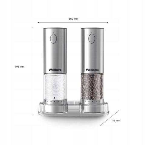 MŁYNEK DO PIEPRZU I SOLI ELEKTRYCZNY AKUMULATOROWY USB MŁYNEK DO SOLI 2 SZT