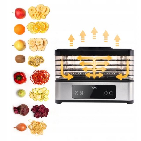 Suszarka do grzybów owoców warzyw IK3301 400W 5 sit timer LED