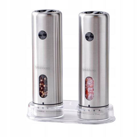 MK43 Elektryczny młynek do soli i pieprzu Webber INOX USB-C zestaw 2 szt.