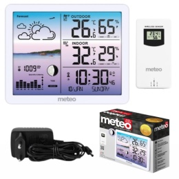 Stacja pogodowa METEO SP107B biała bezprzewodowa z czujnikiem