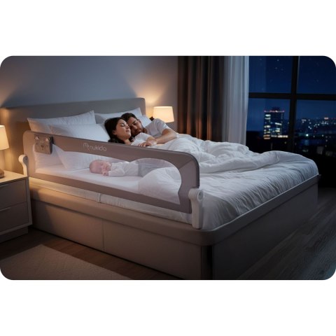 Barierka ochronna do łóżka zabezpieczająca bramka blokada 200 cm Nukido szara