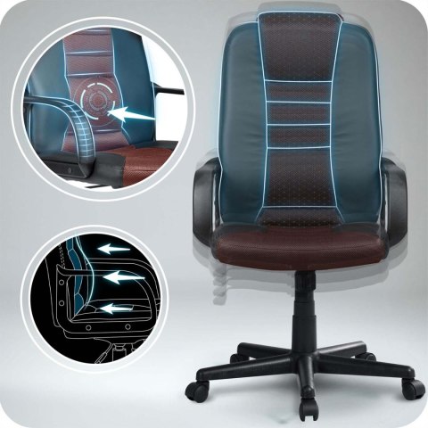 Fotel biurowy obrotowy Sofotel czarno-brązowe