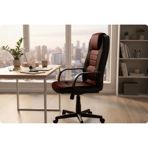 Fotel biurowy obrotowy Sofotel czarno-brązowe