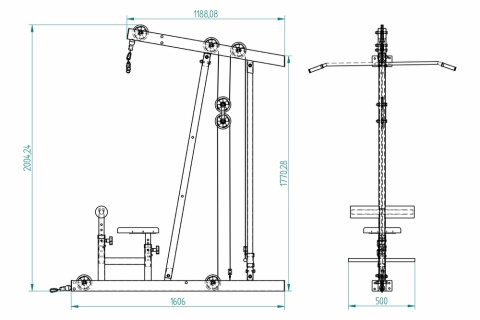 Kelton wyciąg Python HW2 HZ2 HD3 200kg profil 80x60 górny dolny