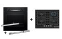 Zestaw piekarnik BOSCH HBA514BB3 + prowadnice teleskopowe BOSCH HEZ538000 + płyta gazowa BOSCH PNH6B6K40
