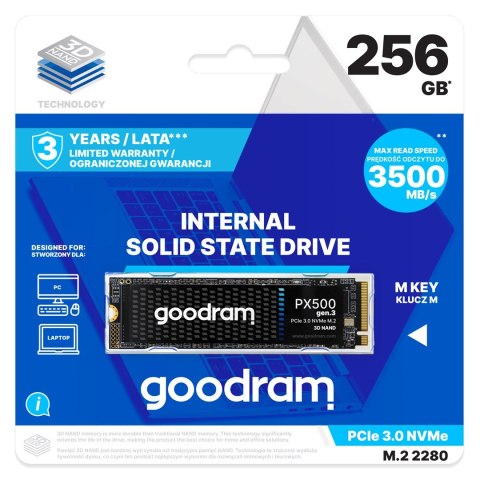 SSD GOODRAM PX500 GEN.3 PCIe 3x4 256GB M.2 2280 RET