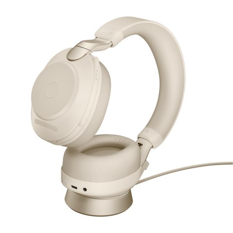 Słuchawki nauszne Jabra Evolve2 85 UC Stereo Link380c, beige + stand