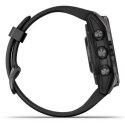 Zegarek Garmin Fenix 7S Pro 42mm Sapphire Solar szary tytanowy DLC z czarnym paskiem