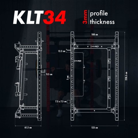 Klt34 Wielofunkcyjna Klatka Treningowa Składana Red Hms