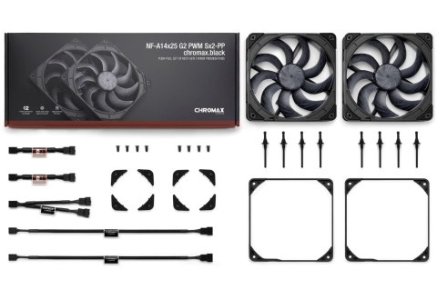 Wentylator NOCTUA 140mm NF-A14x25 G2 PWM Sx2 PP chromax black