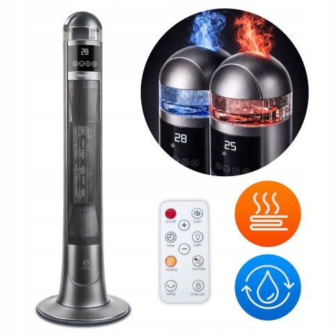 Webber ETNA TH2200G grzejnik ceramiczny 2200W z nawilżaczem grafit