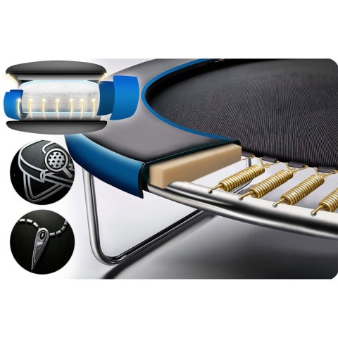 Trampolina ogrodowa 13ft/404cm z siatką zewnętrzną i drabinką Neo-Sport