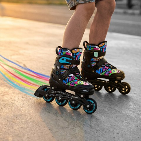 NH10907 4w1 ŁYŻWOROLKI Z WYM. PŁOZĄ HOKEJOWĄ TINTY ZIELONE ROZM. S(31-34) NILS EXTREME