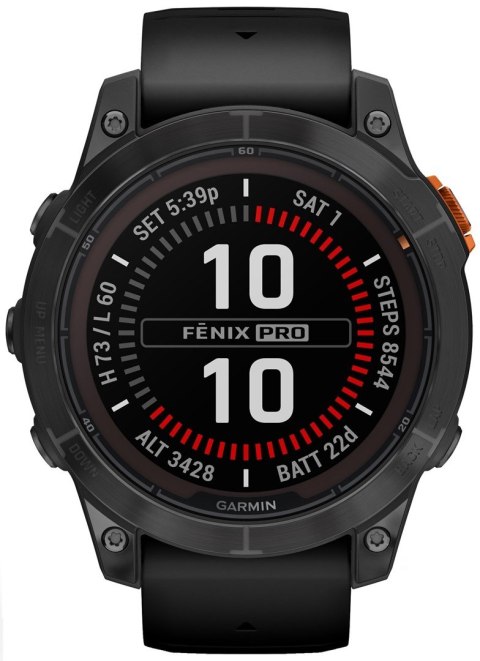 Zegarek sportowy Garmin Fenix 7 Pro Sapphire Solar Carbon Gray DLC Titanium 47mm Węglowoszary
