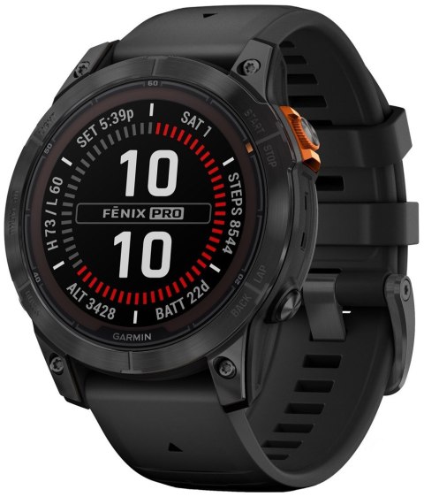 Zegarek sportowy Garmin Fenix 7 Pro Sapphire Solar Carbon Gray DLC Titanium 47mm Węglowoszary