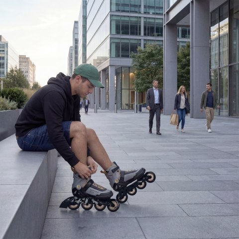 NA22151 ŁYŻWOROLKI ARMOUR SZARE ROZM. 38 NILS EXTREME