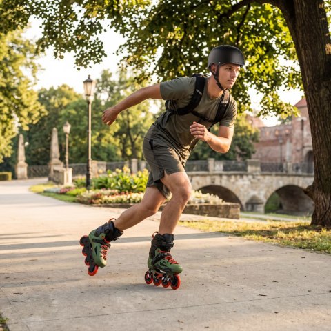 NA1601 ŁYŻWOROLKI SLALOMOWE SLAYD ZIELONE ROZM. 46 NILS EXTREME