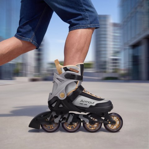 NA22151 ŁYŻWOROLKI ARMOUR SZARE ROZM. 43 NILS EXTREME