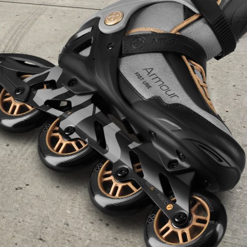 NA22151 ŁYŻWOROLKI ARMOUR SZARE ROZM. 43 NILS EXTREME