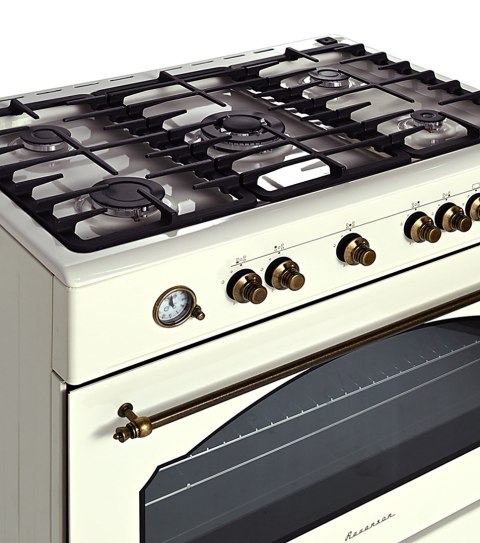 Kuchnia gazowo elektryczna Ravanson Retro KWGE-90ARC (kremowy)