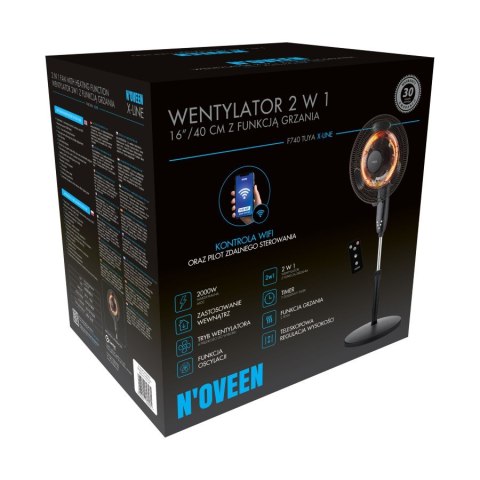 Wentylator 2 w 1 z funkcją grzania NOVEEN F740 16"/40cm