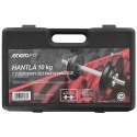 Hantla żeliwna 10kg walizka Enero Fit zestaw 7 elementów