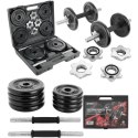 Hantle żeliwne 19kg walizka Enero Fit zestaw 2x9,5kg regulowane