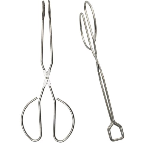 SZCZYPCE DO GRILLA DŁ. 27CM SREBRNE