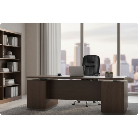 Fotel gabinetowy Sofotel 355 czarny skórzany ergonomiczny TILT