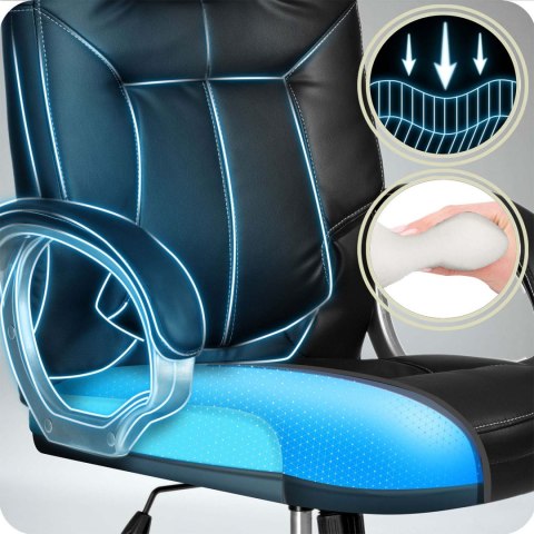 Fotel gabinetowy Sofotel 355 czarny skórzany ergonomiczny TILT