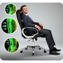 Fotel gabinetowy Sofotel 355 czarny skórzany ergonomiczny TILT