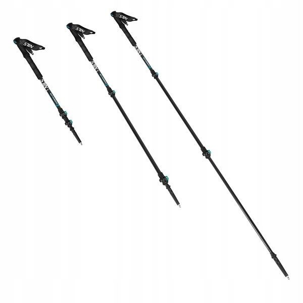 KIJE TREKKINGOWE NILS TK8607 -Lekkie Wytrzymałe Włókno Węglowe dobre w góry Model TK8607