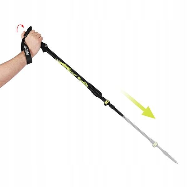 KIJE TREKKINGOWE NILS TK8608 - Automatyczna regulacja, Ergonomiczne uchwyty Cechy dodatkowe osłony na grot regulacja pętli nadgarstkowych talerzyki letnie talerzyki zimowe