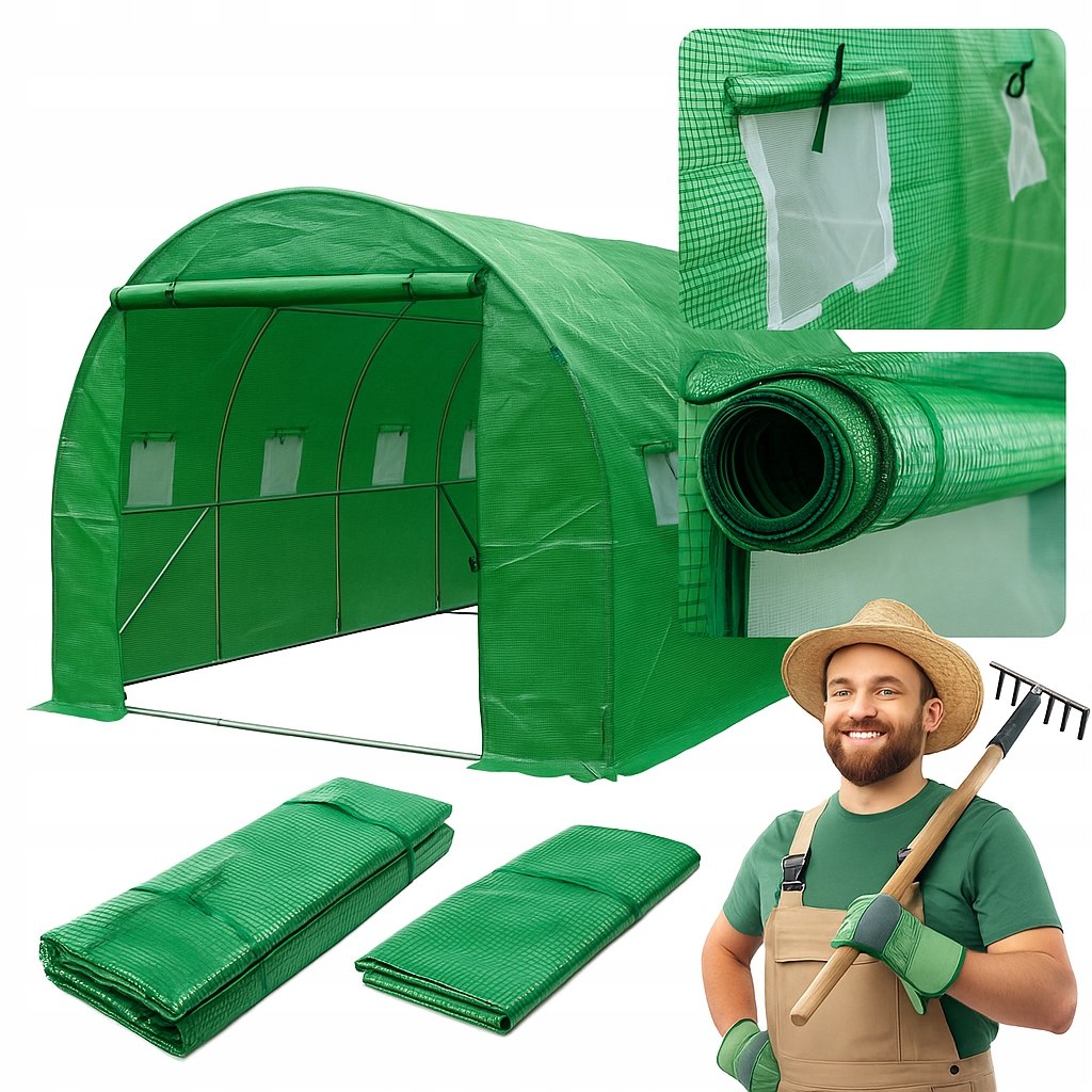 Tunel foliowy ogrodowy TF300 3x2m UV4 140g/m² 6 okien